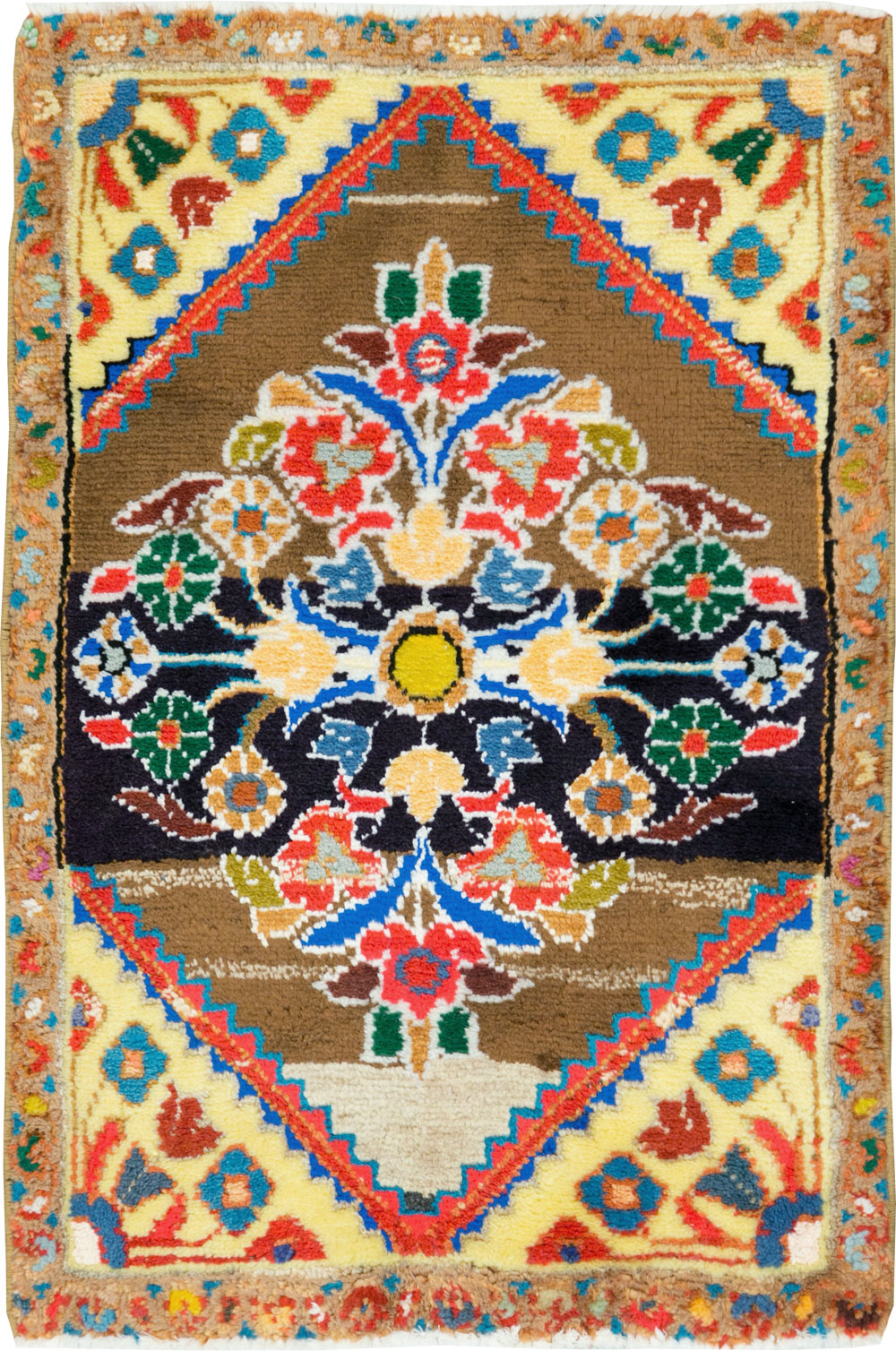 Vintage Persian Hamadan Throw Rug, No.27514 - Gss