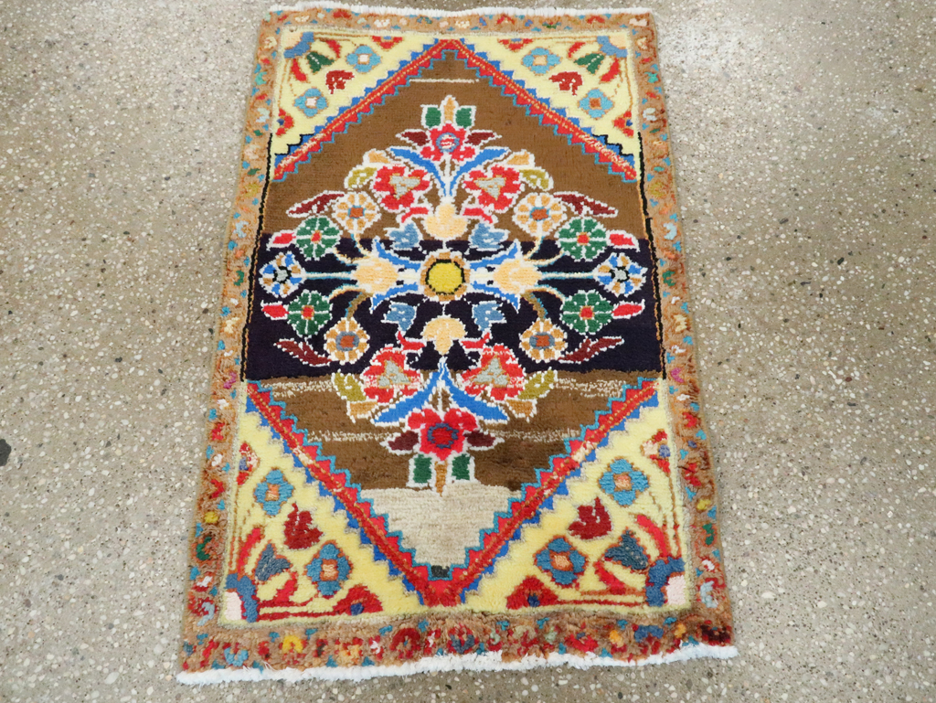 Vintage Persian Hamadan Throw Rug, No.27514 - Gss