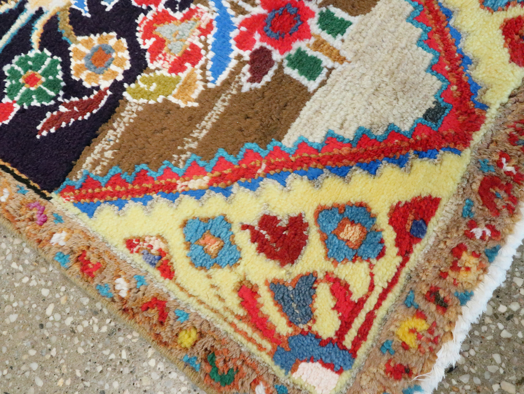 Vintage Persian Hamadan Throw Rug, No.27514 - Gss