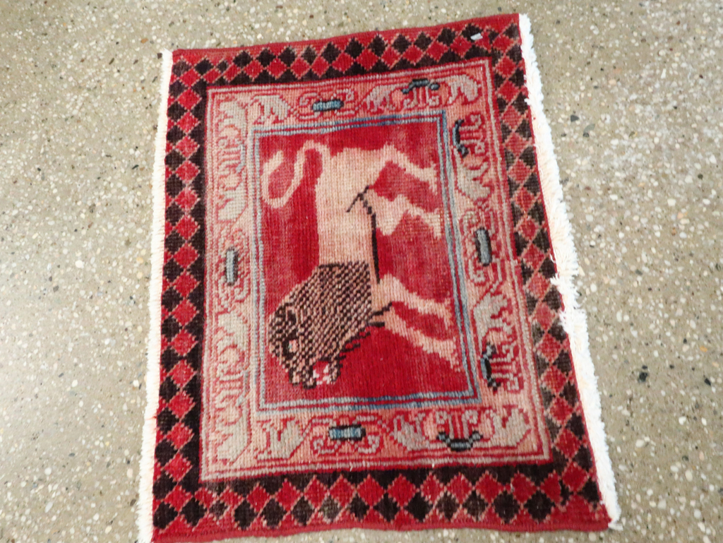 Vintage Persian Ardabil Pictorial Rug, No.27519 - Gss