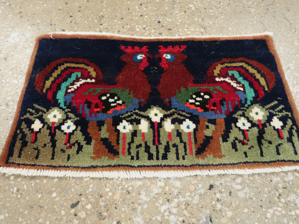 Vintage Persian Pictorial Baluch Rug, No.27520 - Gss