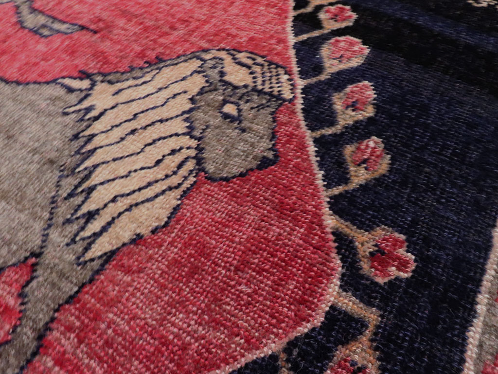 Vintage Kurdish Pictorial Rug, No.27521 - Gss