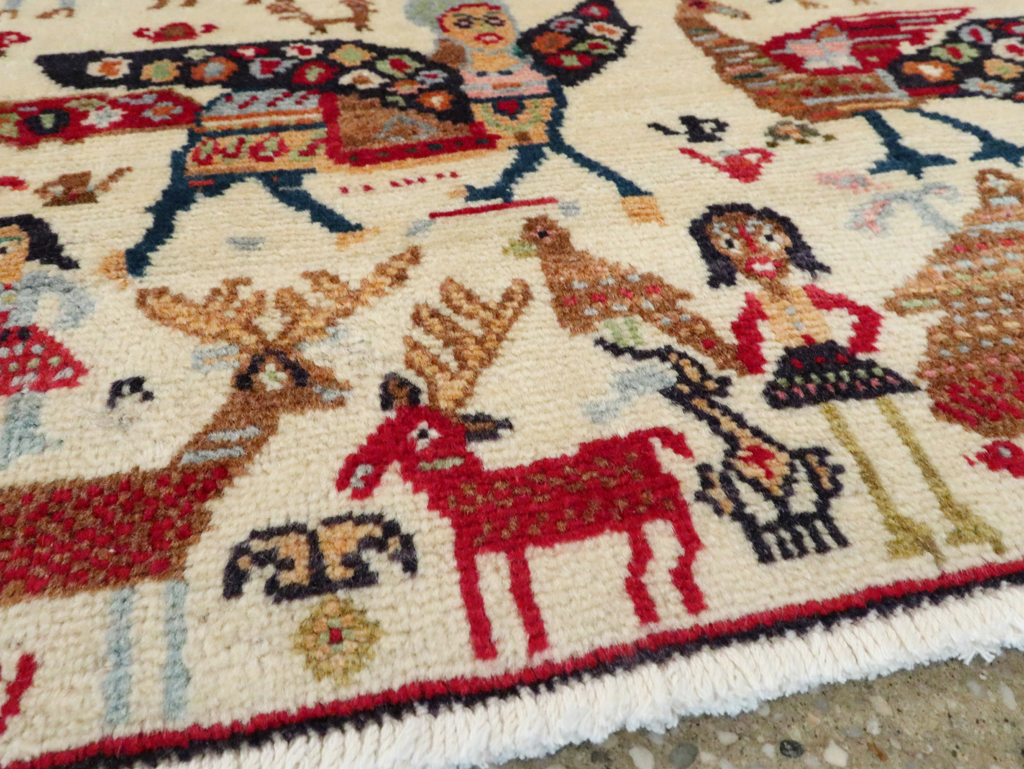 Vintage Persian Baluch Pictorial Rug (Pair: 2 of 2), No.27522 - Gss