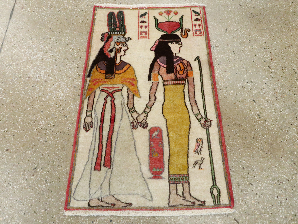 Vintage Persian Tabriz Pictorial Rug, No.27526 - Gss