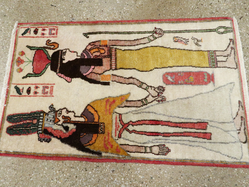 Vintage Persian Tabriz Pictorial Rug, No.27526 - Gss