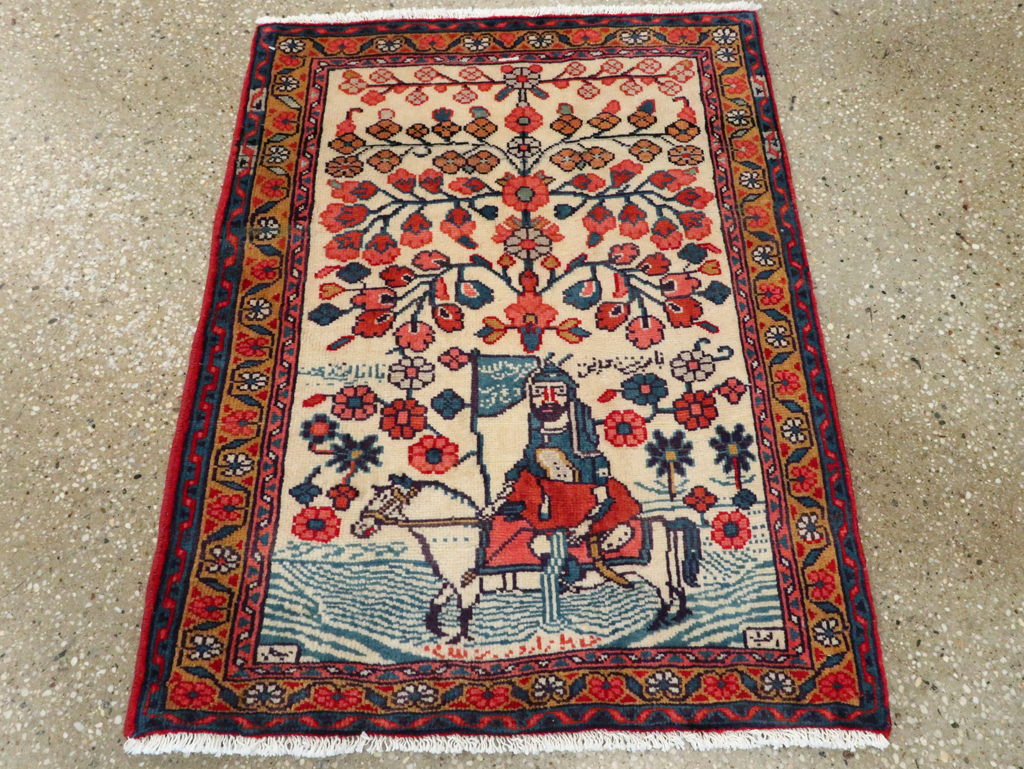 Vintage Persian Pictorial Hamadan Rug, No.27534 - Gss