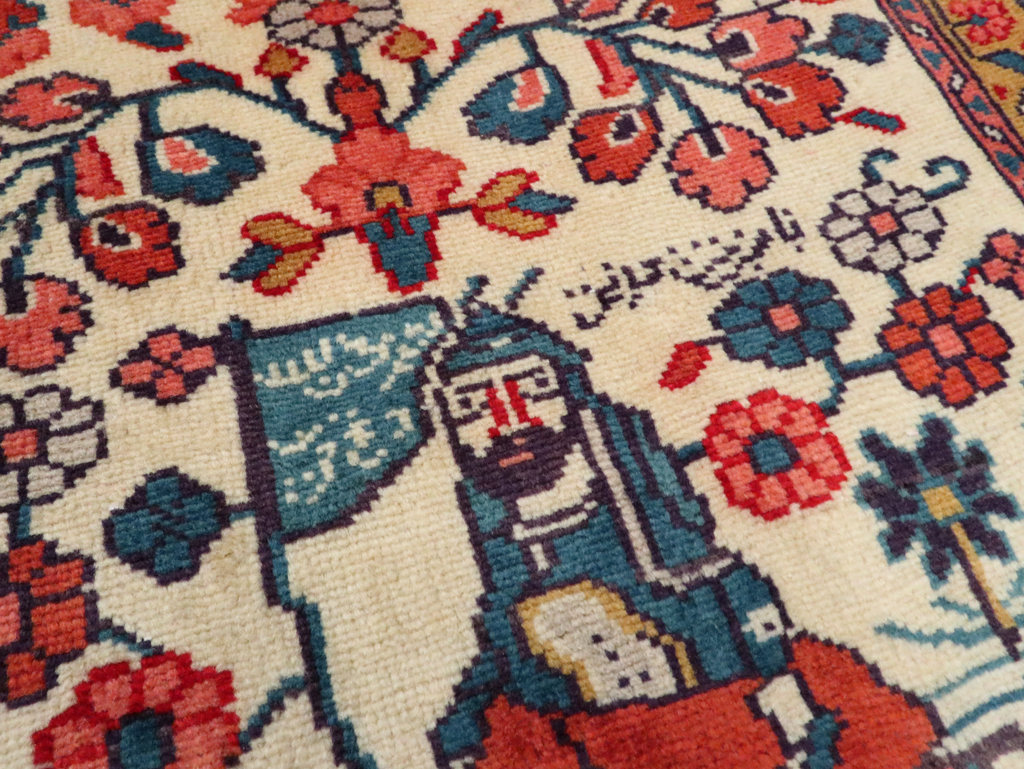 Vintage Persian Pictorial Hamadan Rug, No.27534 - Gss