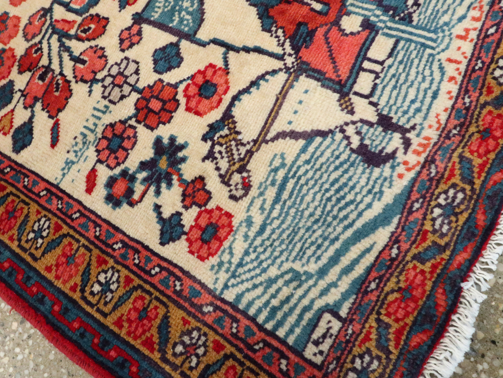 Vintage Persian Pictorial Hamadan Rug, No.27534 - Gss