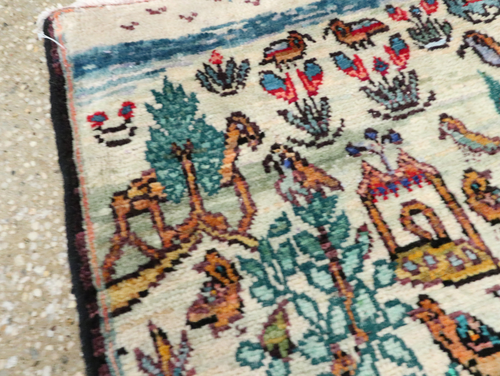 Vintage Persian Tabriz Pictorial Rug, No.27535 - Gss