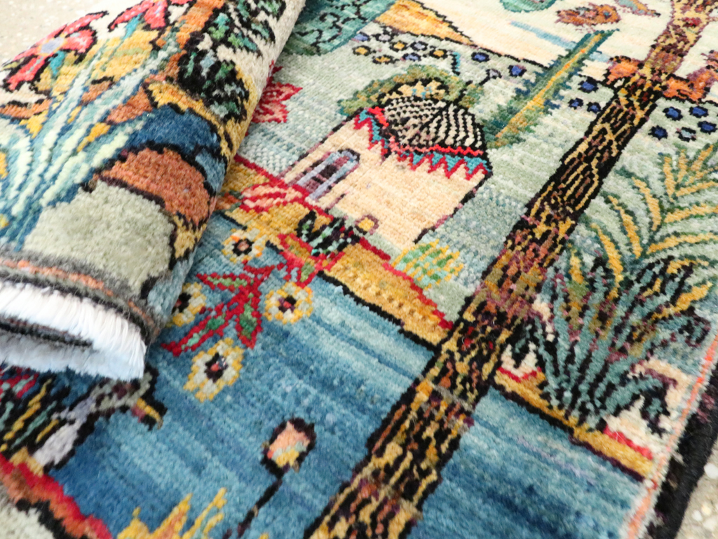 Vintage Persian Tabriz Pictorial Rug, No.27535 - Gss