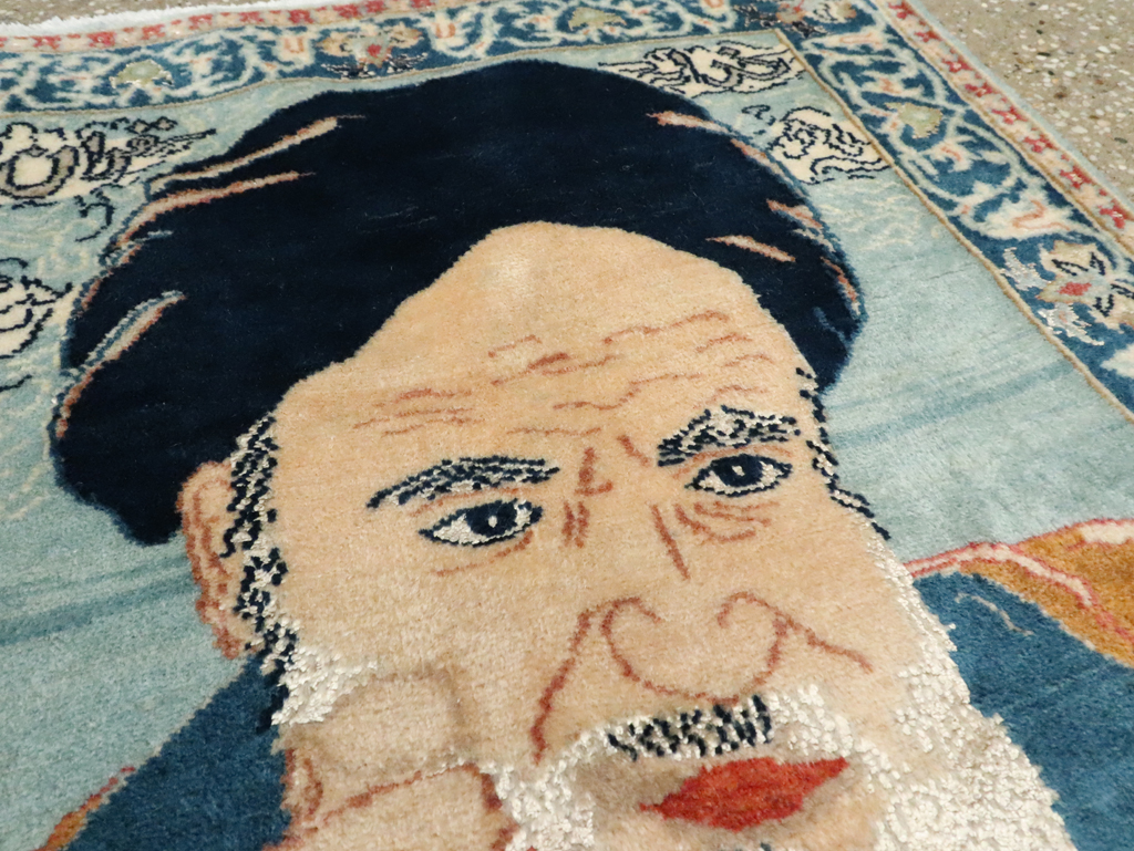 Vintage Persian Nain Pictorial Rug, No.27544 - Gss