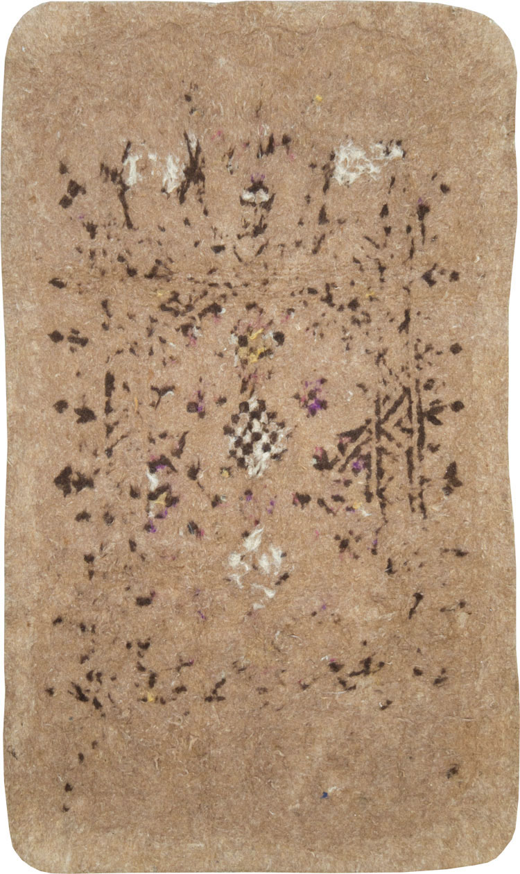 Vintage Persian Namad Felt Accent Rug, No.27545 - Gss