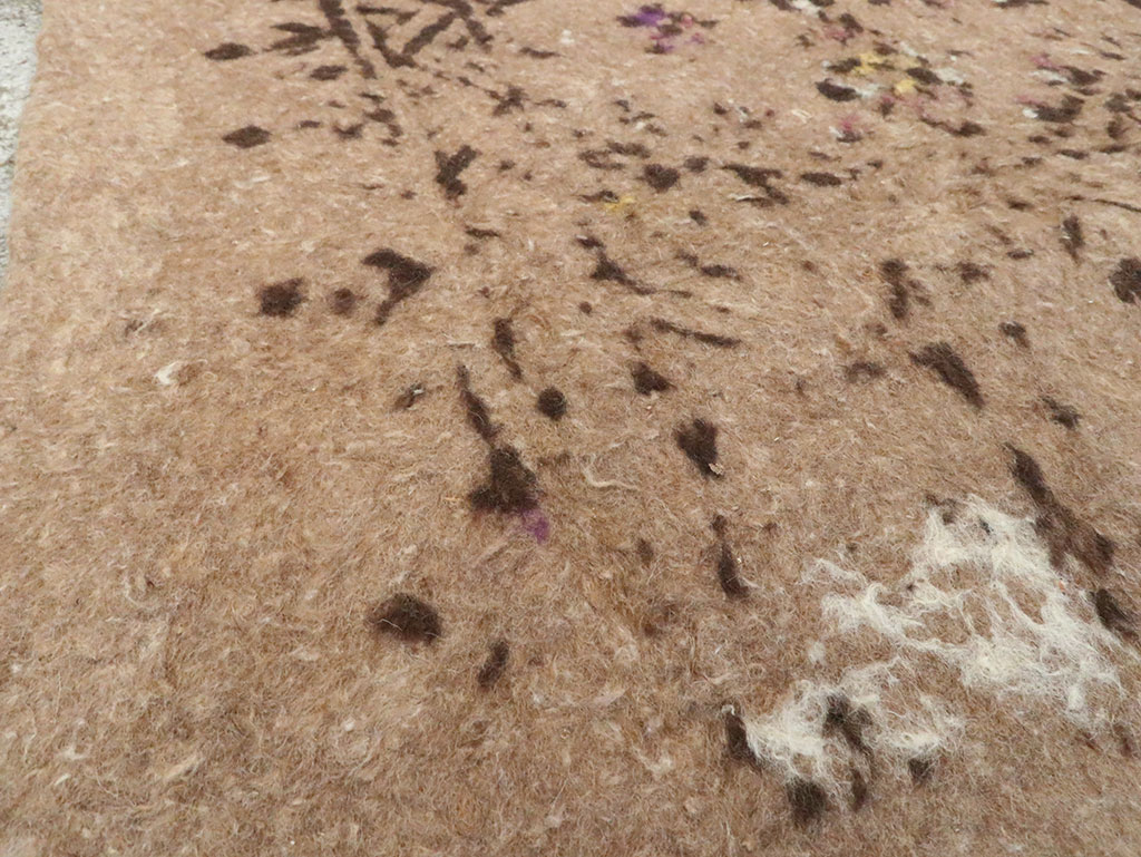 Vintage Persian Namad Felt Accent Rug, No.27545 - Gss