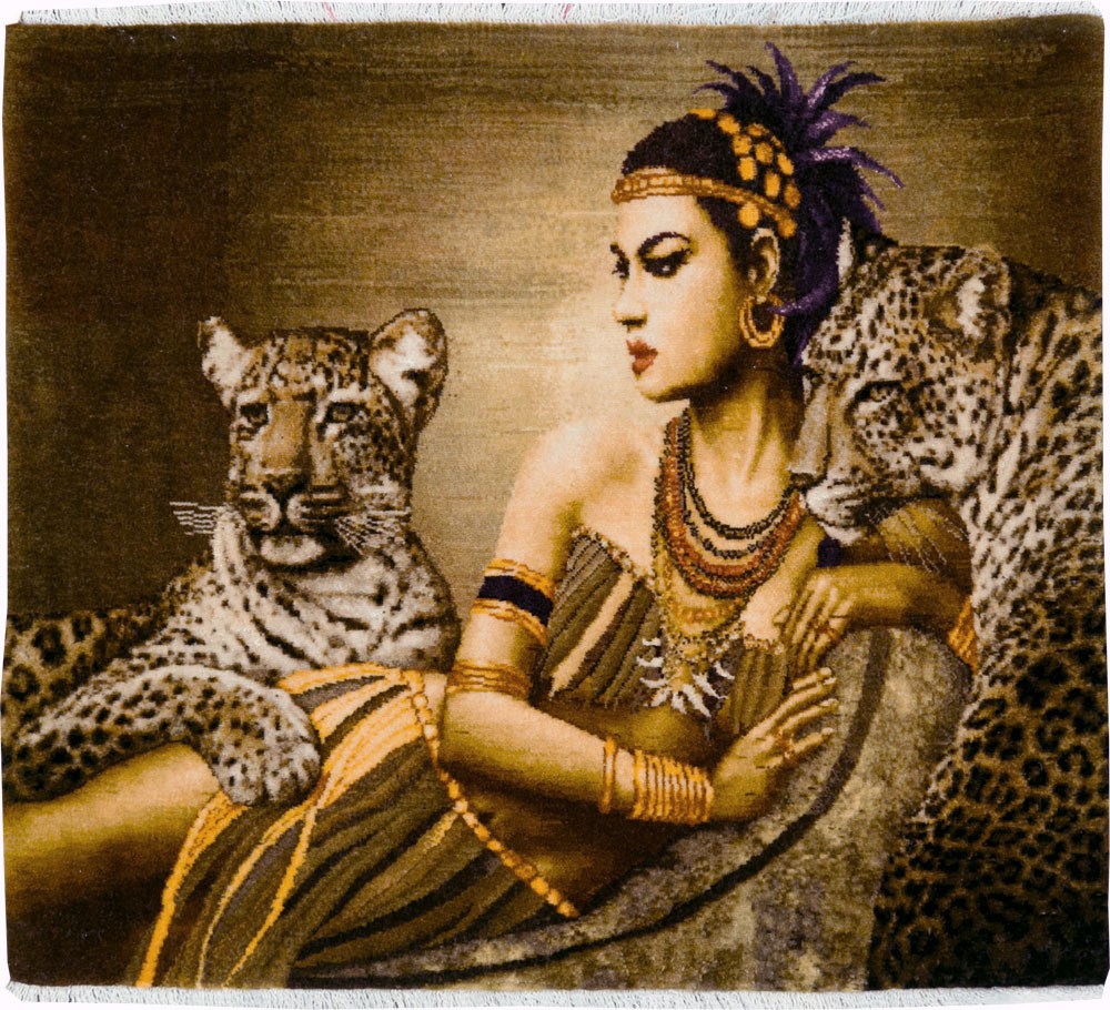 Persian Pictorial Tabriz Rug, No.27555 - Gss