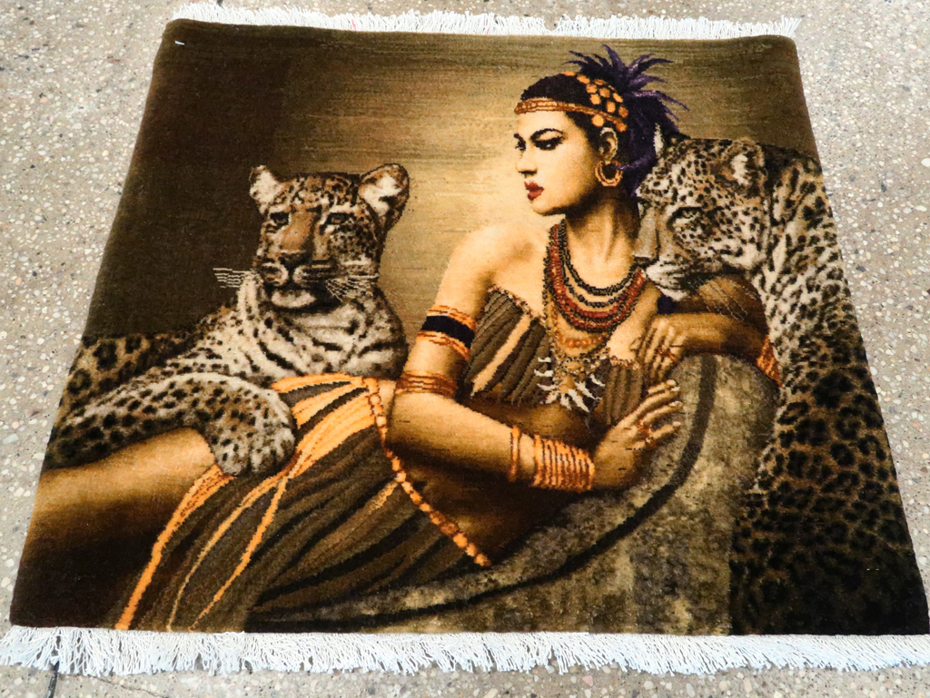 Persian Pictorial Tabriz Rug, No.27555 - Gss