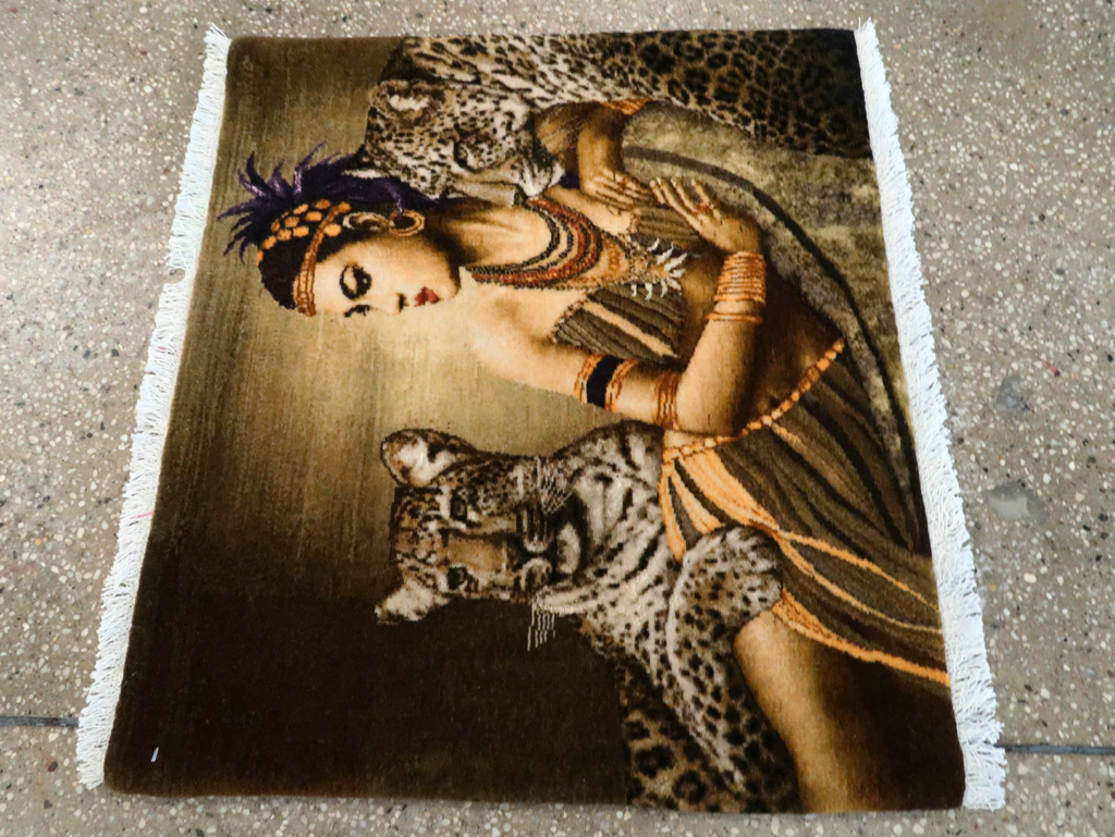 Persian Pictorial Tabriz Rug, No.27555 - Gss