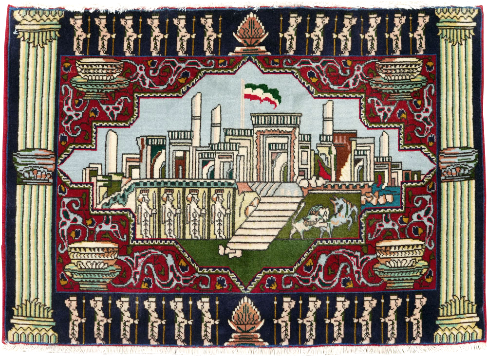 Vintage Persian Tabriz Pictorial Rug (Pair: 1 of 2), No.27556 - Gss