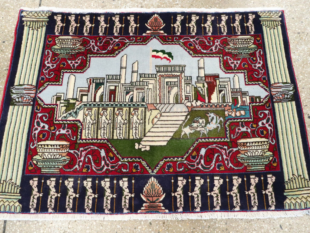 Vintage Persian Tabriz Pictorial Rug (Pair: 1 of 2), No.27556 - Gss