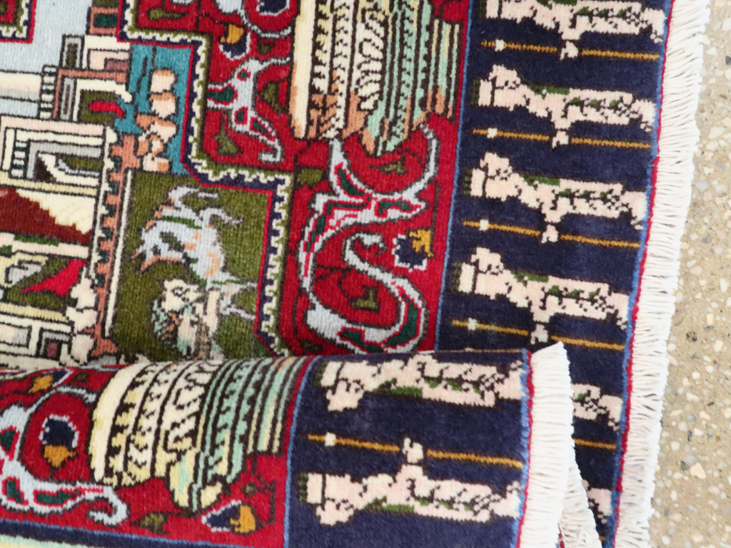 Vintage Persian Tabriz Pictorial Rug (Pair: 1 of 2), No.27556 - Gss