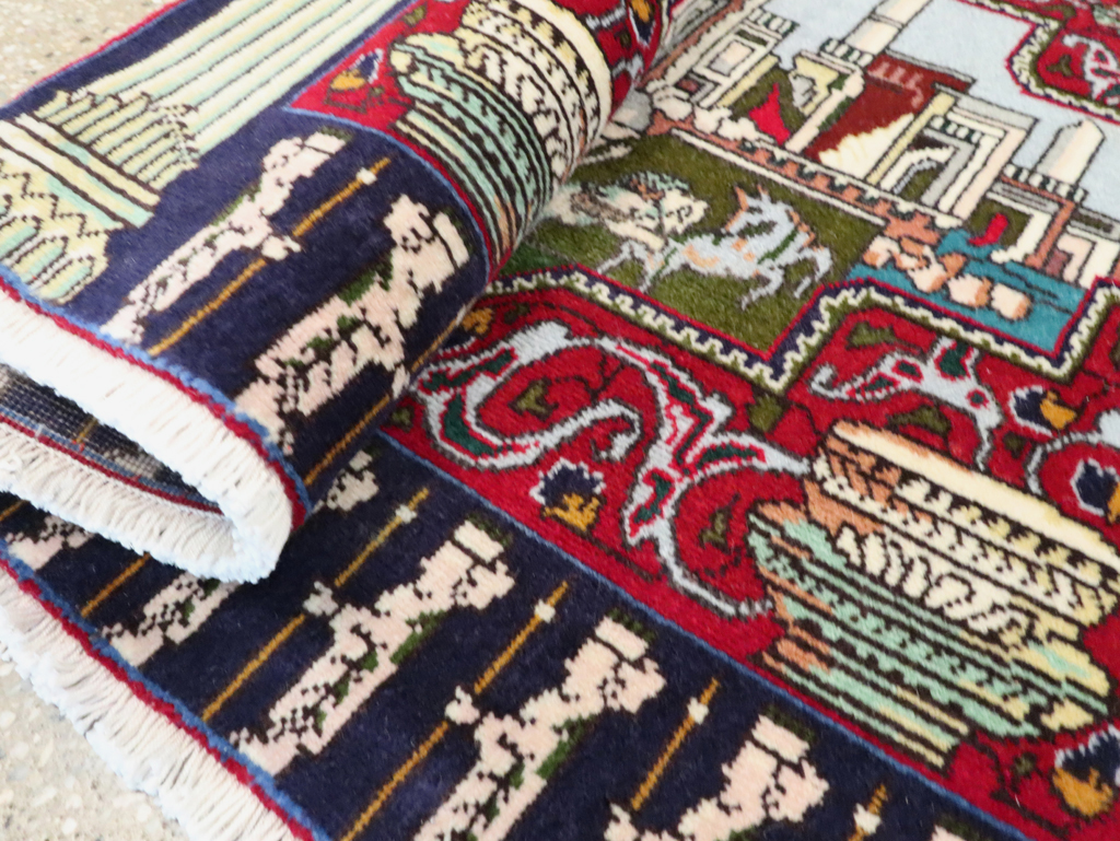 Vintage Persian Tabriz Pictorial Rug (Pair: 1 of 2), No.27556 - Gss