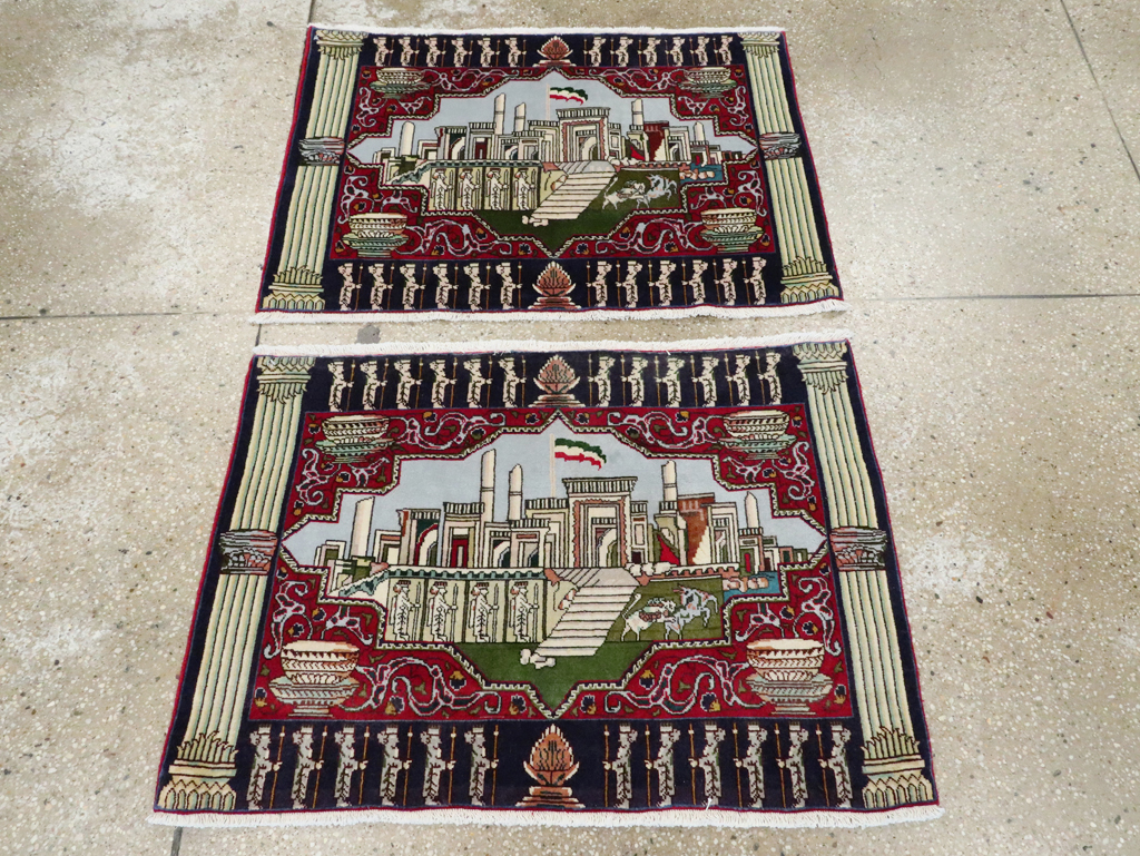 Vintage Persian Tabriz Pictorial Rug (Pair: 1 of 2), No.27556 - Gss
