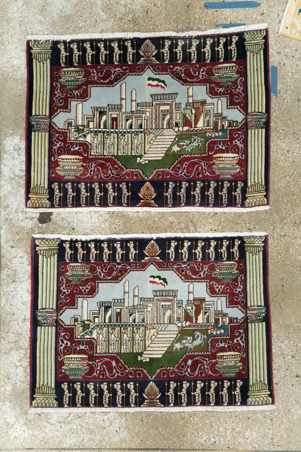 Vintage Persian Tabriz Pictorial Rug (Pair: 1 of 2), No.27556 - Gss