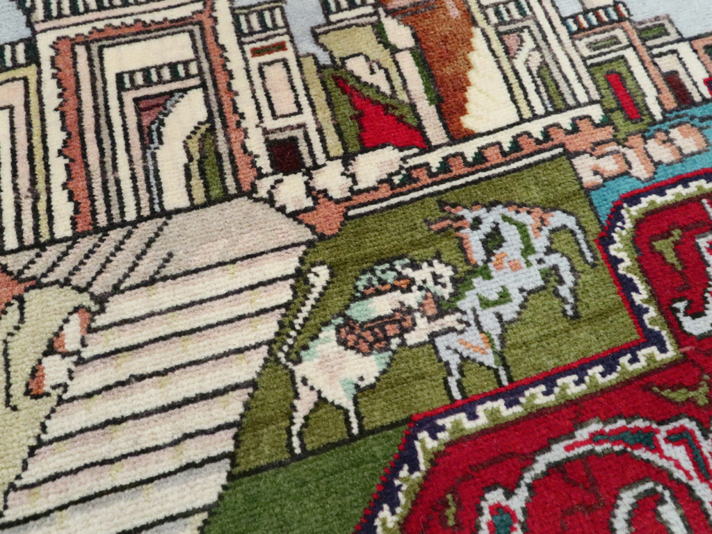 Vintage Persian Tabriz Pictorial Rug (Pair: 2 of 2), No.27557 - Gss