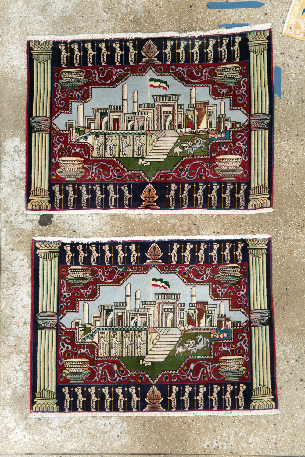 Vintage Persian Tabriz Pictorial Rug (Pair: 2 of 2), No.27557 - Gss