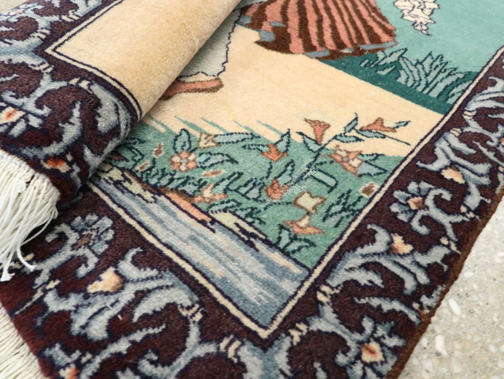 Vintage Persian Tabriz Pictorial Rug, No.27558 - Gss