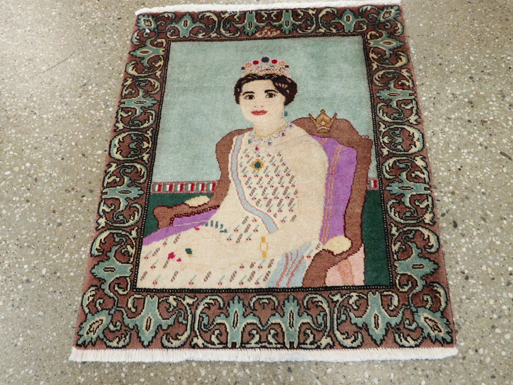 Vintage Persian Tabriz Pictorial Rug, No.27559 - Gss