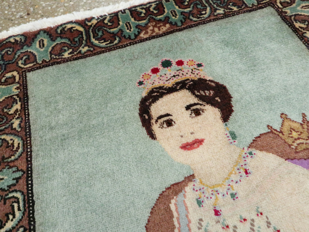 Vintage Persian Tabriz Pictorial Rug, No.27559 - Gss