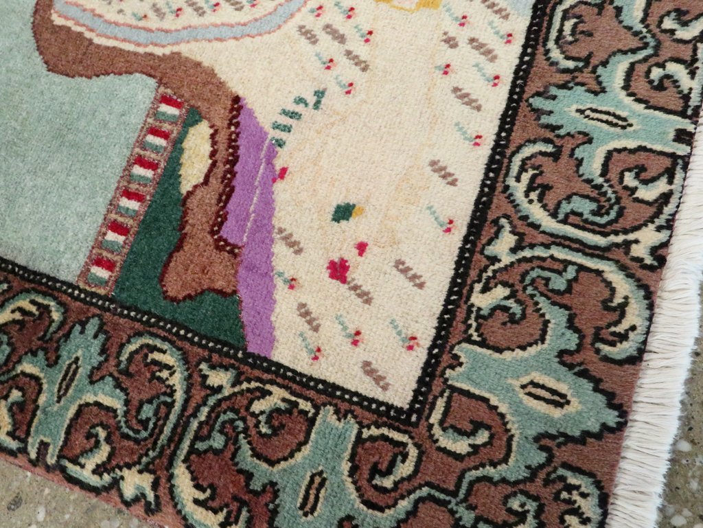 Vintage Persian Tabriz Pictorial Rug, No.27559 - Gss