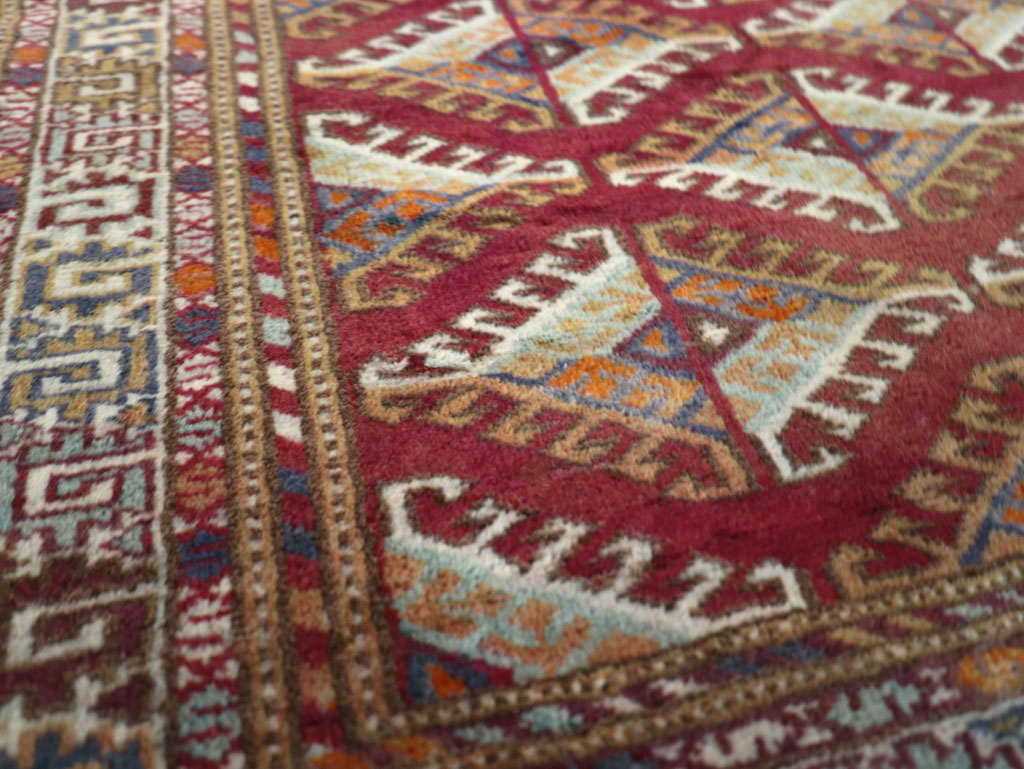 Vintage Central Asian Tekke Throw Rug, No.27569 - Gss