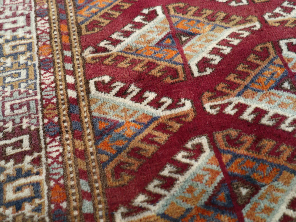 Vintage Central Asian Tekke Throw Rug, No.27569 - Gss