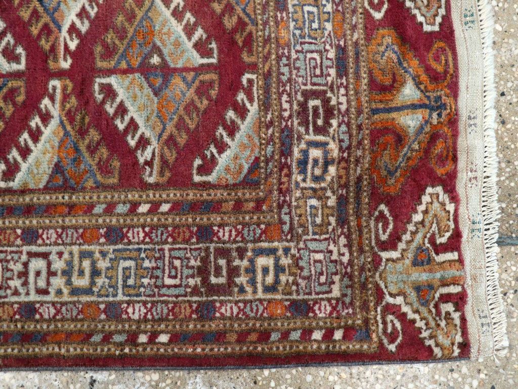 Vintage Central Asian Tekke Throw Rug, No.27569 - Gss