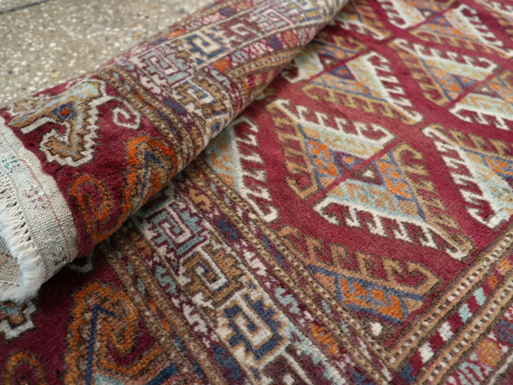 Vintage Central Asian Tekke Throw Rug, No.27569 - Gss