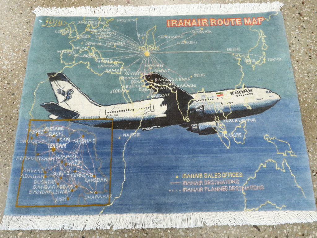 Vintage Persian Tabriz Pictorial Map Rug, No.27570 - Gss