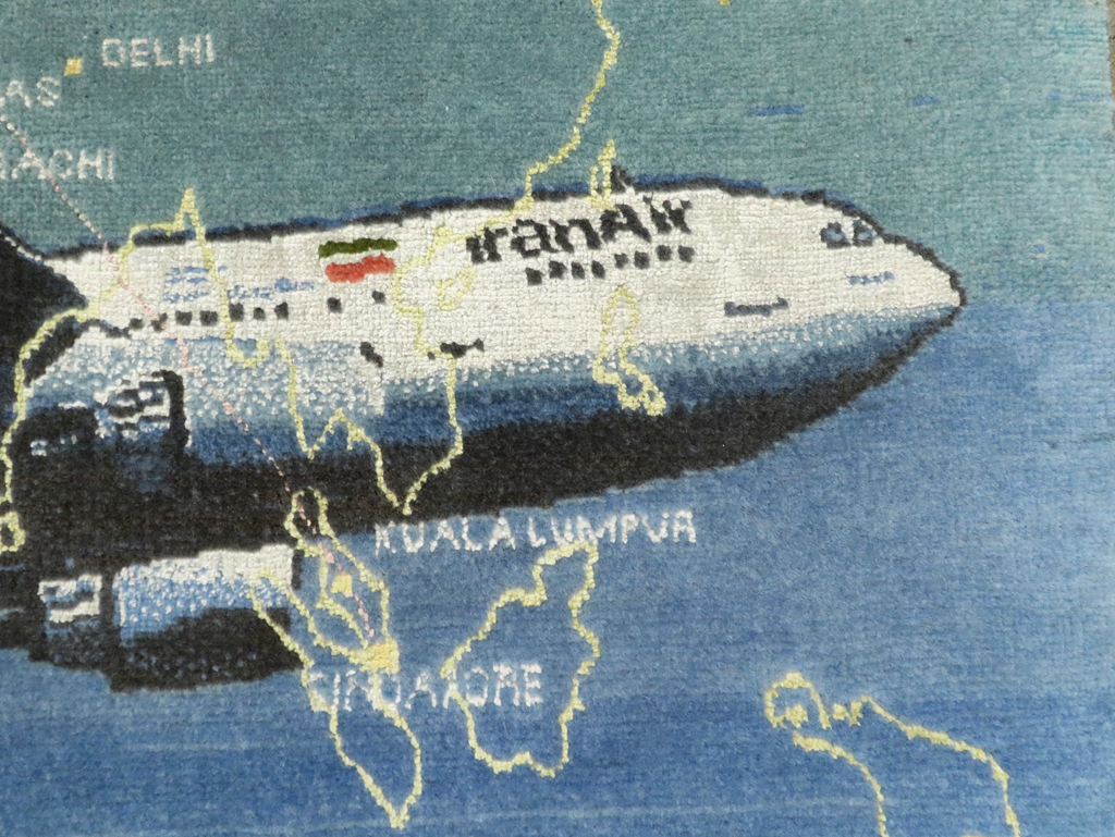 Vintage Persian Tabriz Pictorial Map Rug, No.27570 - Gss