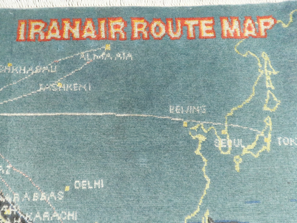 Vintage Persian Tabriz Pictorial Map Rug, No.27570 - Gss