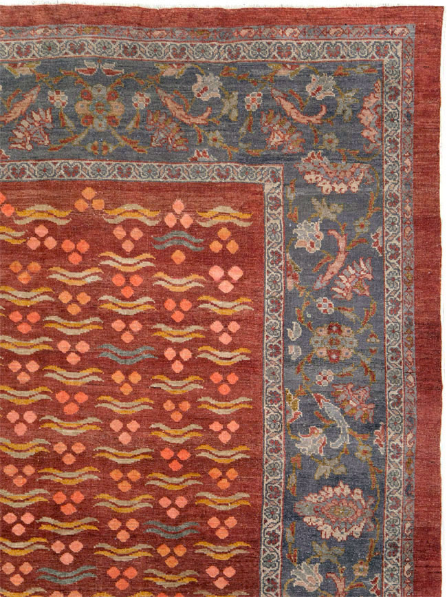Antique Persian Mahal Room Size Carpet, No.27572 - Gss