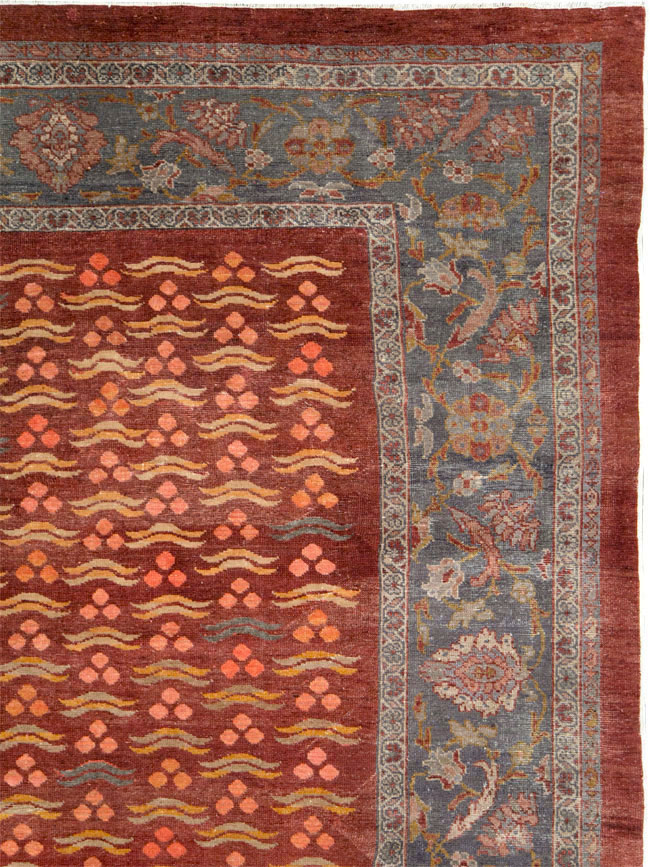 Antique Persian Mahal Room Size Carpet, No.27572 - Gss