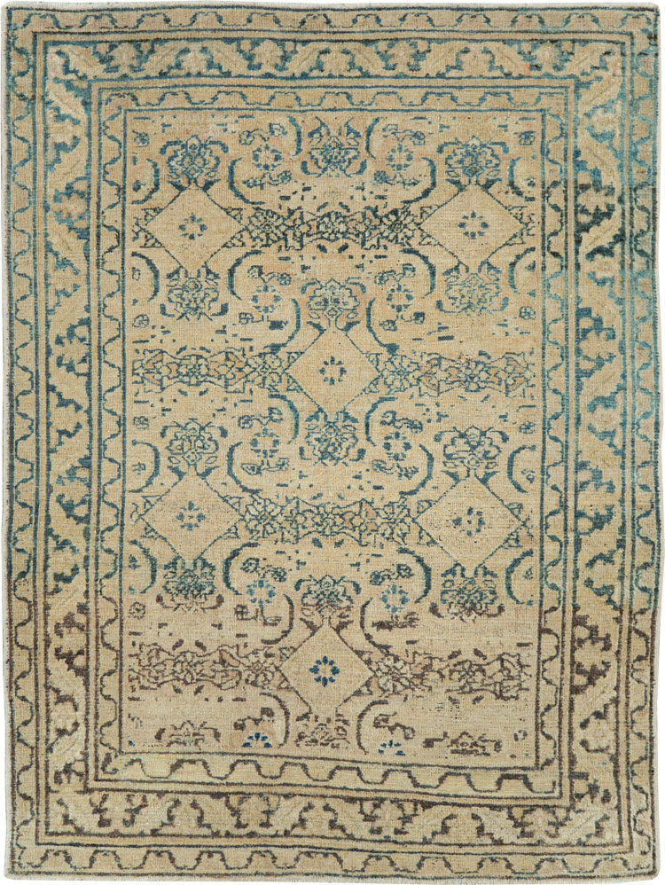 Antique Persian Khorassan Throw Rug, No.27575 - Gss