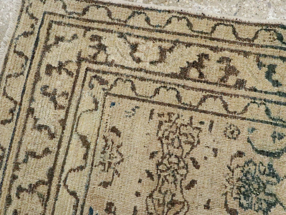 Antique Persian Khorassan Throw Rug, No.27575 - Gss