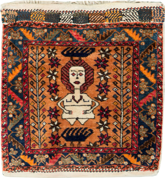 Vintage Persian Baluch Pictorial Rug, No.27580 - Gss