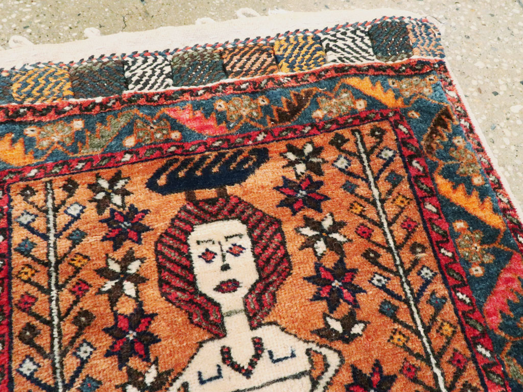 Vintage Persian Baluch Pictorial Rug, No.27580 - Gss