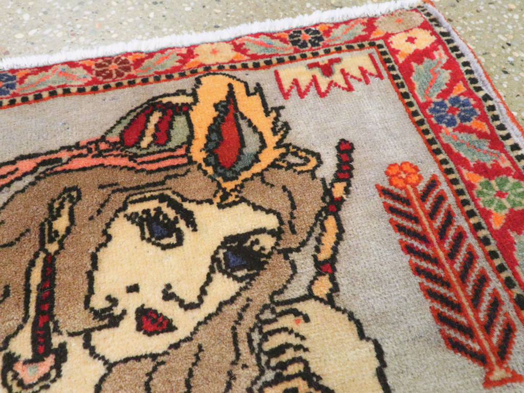 Vintage Persian Pictorial Tabriz Rug, No.27581 - Gss