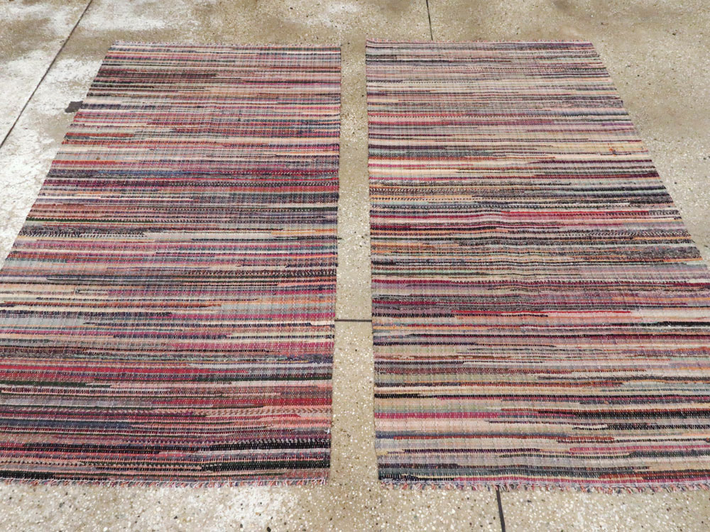 Small Vintage American Rag Rug (Pair: 1 of 2), No.27584 - Gss
