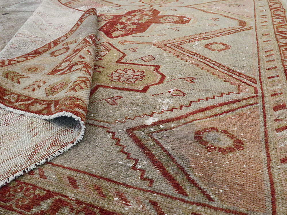 Distressed Antique Persian Malayer Accent Rug, No.27617 - Gss