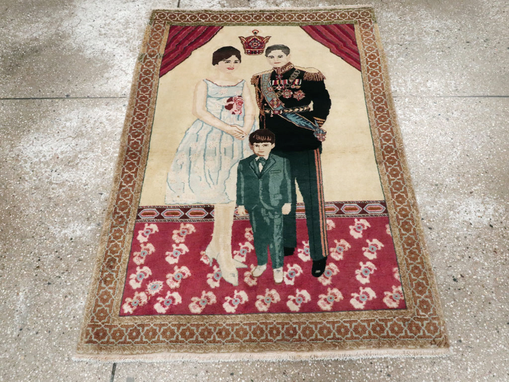 Vintage Persian Tabriz Pictorial Rug, No.27629 - Gss