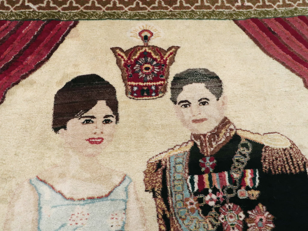 Vintage Persian Tabriz Pictorial Rug, No.27629 - Gss